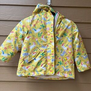 Mini Boden Sherpa Lined Anorak NWT Sweetcorn Yellow Ponies Size 4/5